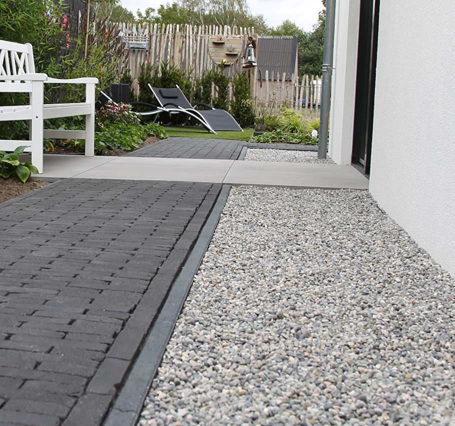Welke opbouw heb je nodig onder grind of split?